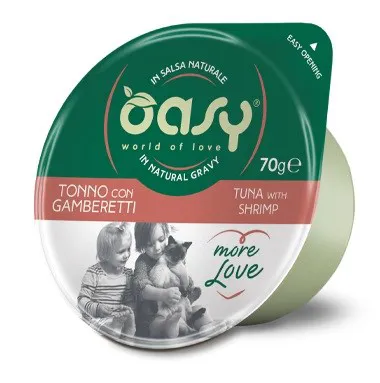OASY More Love Tuna with shrimp - šlapias kačių maistas - 70g
