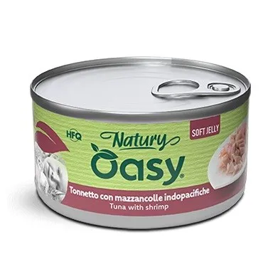 OASY Natury Soft Jelly Tuna with shrimp - šlapias kačių maistas - 150g