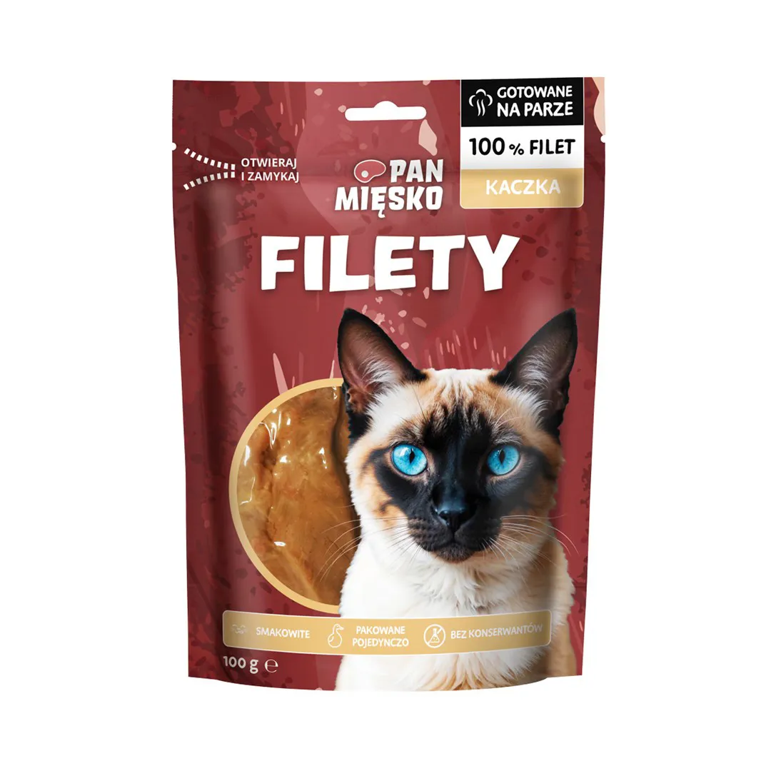 PAN MIĘSKO Duck fillets - skanėstas katėms - 100g