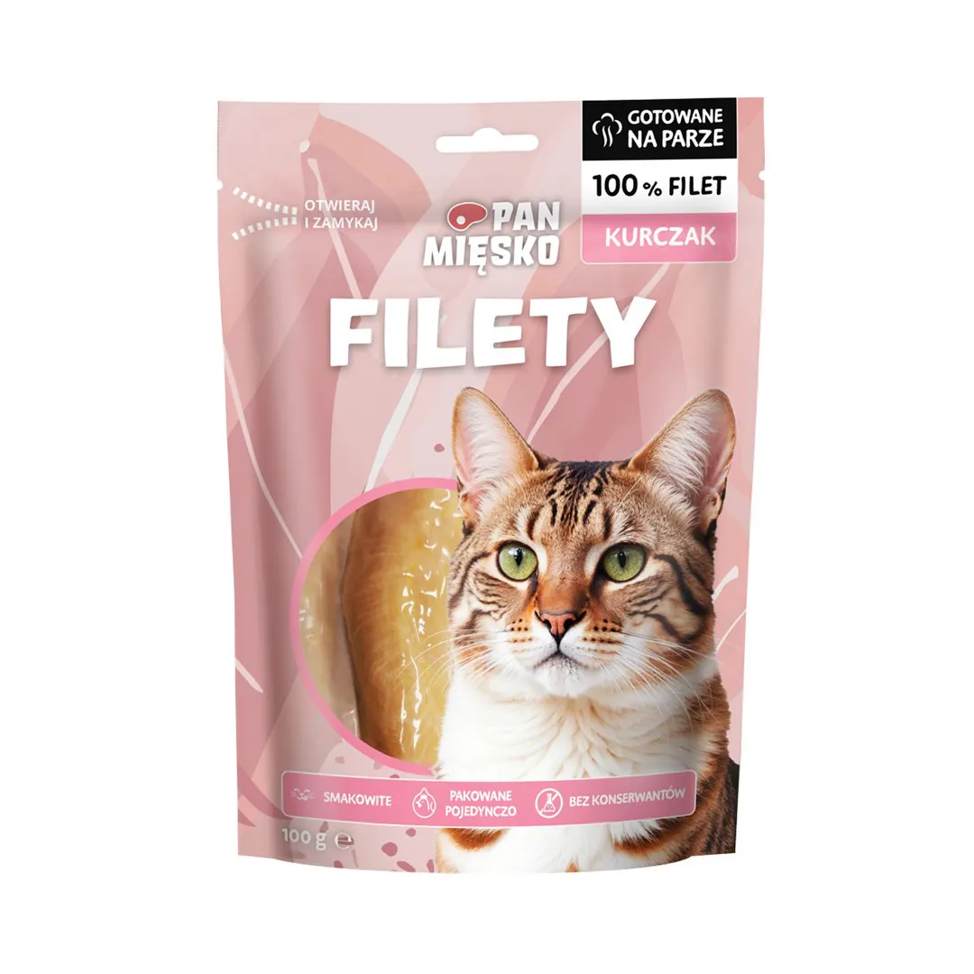 PAN MIĘSKO Chicken fillets - skanėstas katėms - 100g