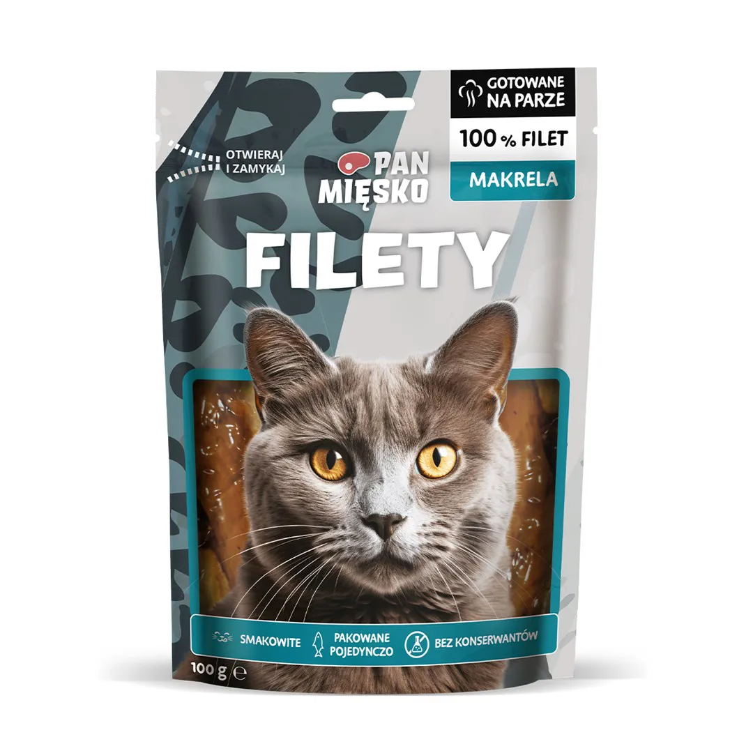 PAN MIĘSKO Mackerel fillets - skanėstas katėms - 100g