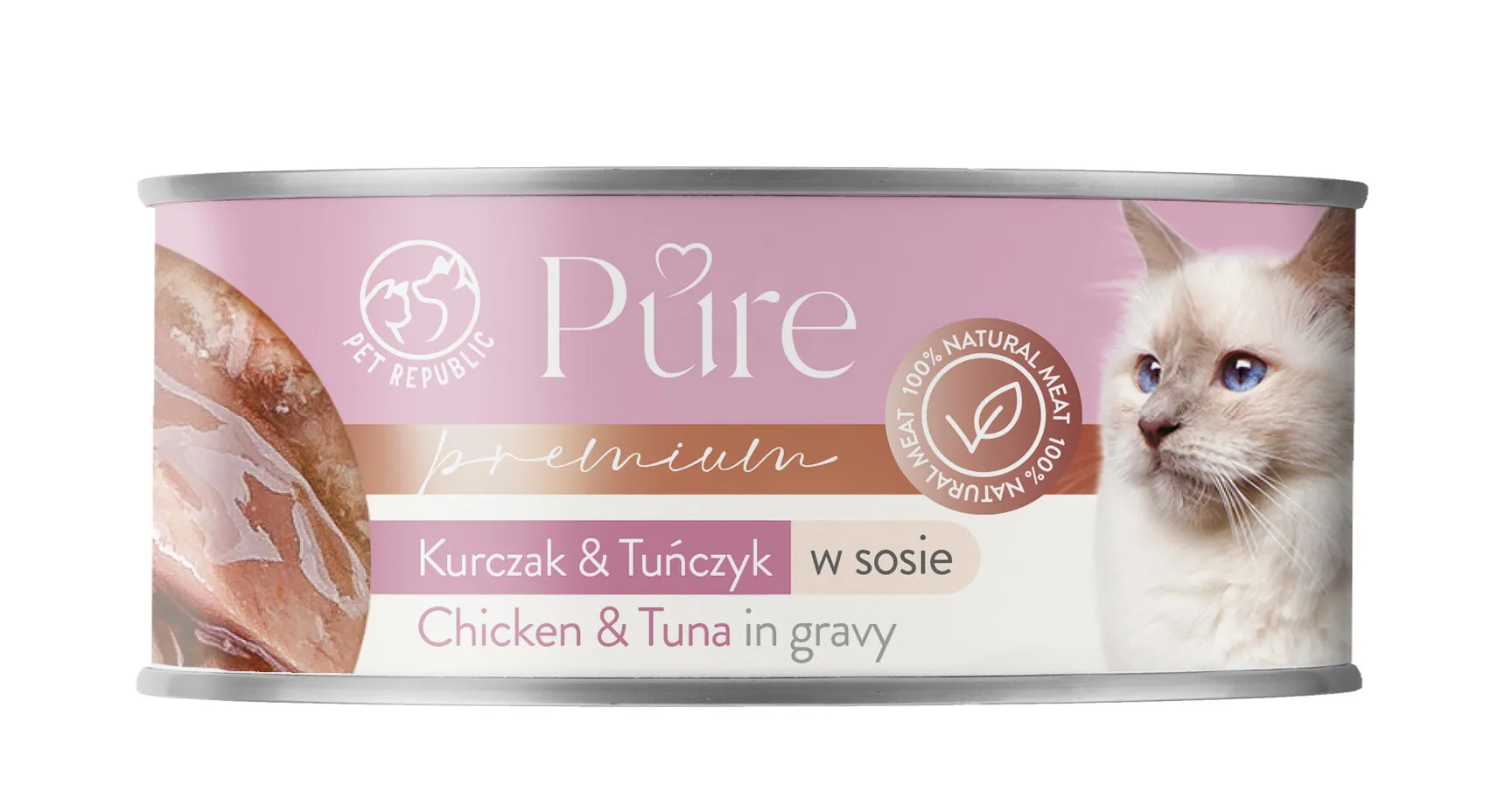 PET REPUBLIC Pure Chicken and tuna in gravy - šlapias kačių maistas - 80g