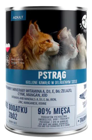 PET REPUBLIC Adult Trout - šlapias kačių maistas - 400g