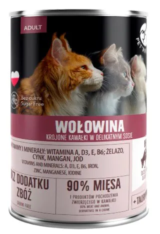 PET REPUBLIC Adult Beef - šlapias kačių maistas - 400g