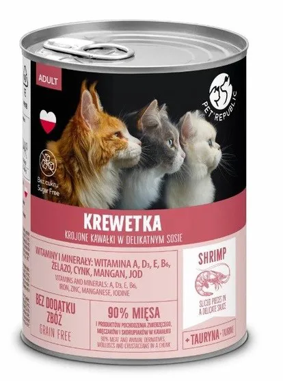 PET REPUBLIC Adult Shrimp - šlapias kačių maistas - 400g