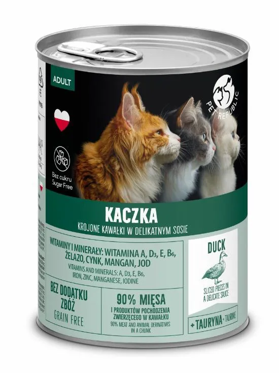 PET REPUBLIC Adult Duck - šlapias kačių maistas - 400g
