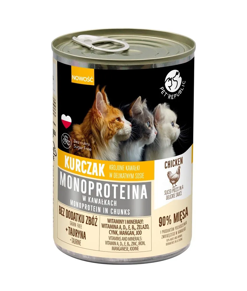 PET REPUBLIC Monoprotein Chicken in sauce - šlapias kačių maistas - 400g