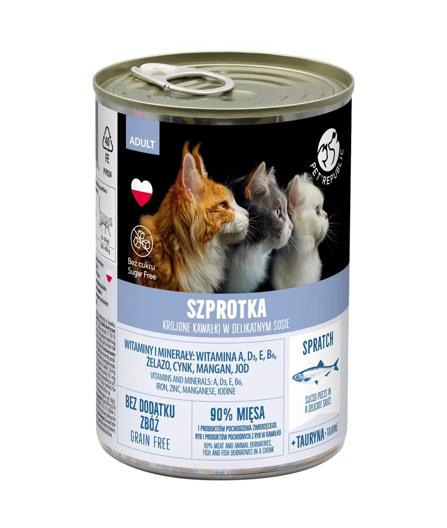 PETREPUBLIC Sprat Pieces in a delicate sauce - šlapias kačių maistas - 400g