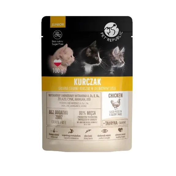 PET REPUBLIC Junior Chicken in a delicate sauce - šlapias kačių maistas - 100g