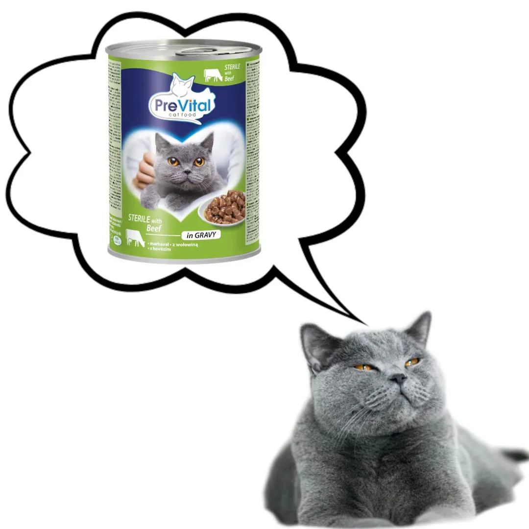 PREVITAL Cat Food Sterile Jautiena padaže - Drėgnas maistas katėms - 415g