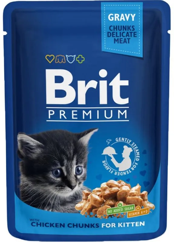 BRIT Premium Cat Kitten Chicken - drėgno kačių ėdalo - 100g