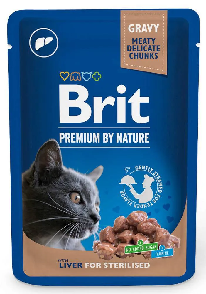 BRIT Premium Cat Liver Sterilised - drėgno kačių ėdalo - 100g
