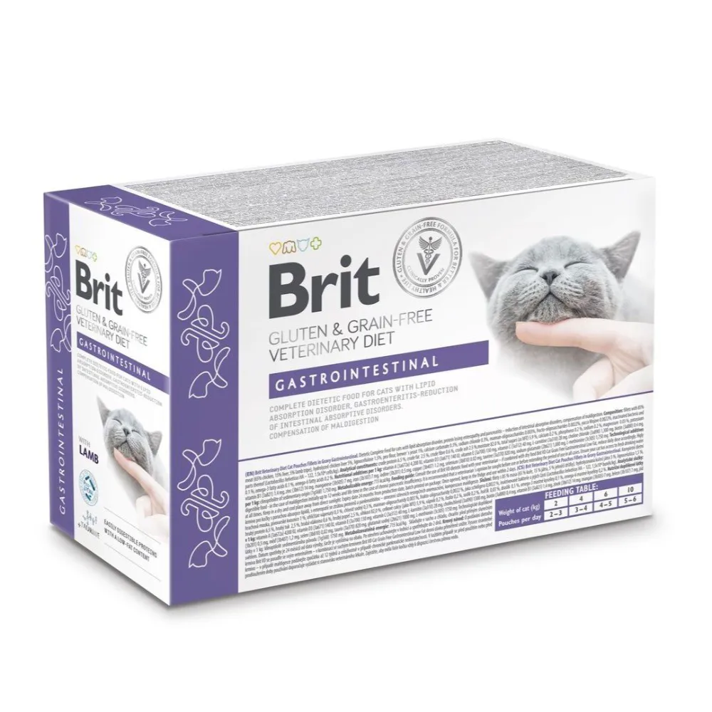 BRIT Veterinary Gastrointestinal Lamb - šlapias kačių maistas - 12x85g