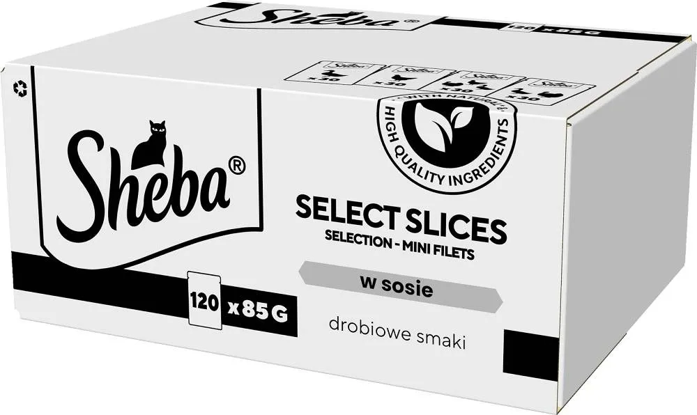 SHEBA Select Slices Poultry flavors - šlapias kačių maistas - 120 x 85g