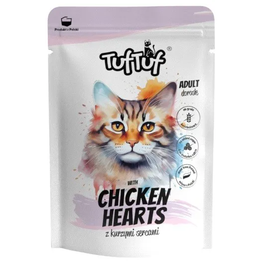 TUF TUF with chicken hearts - šlapias kačių maistas - 100g