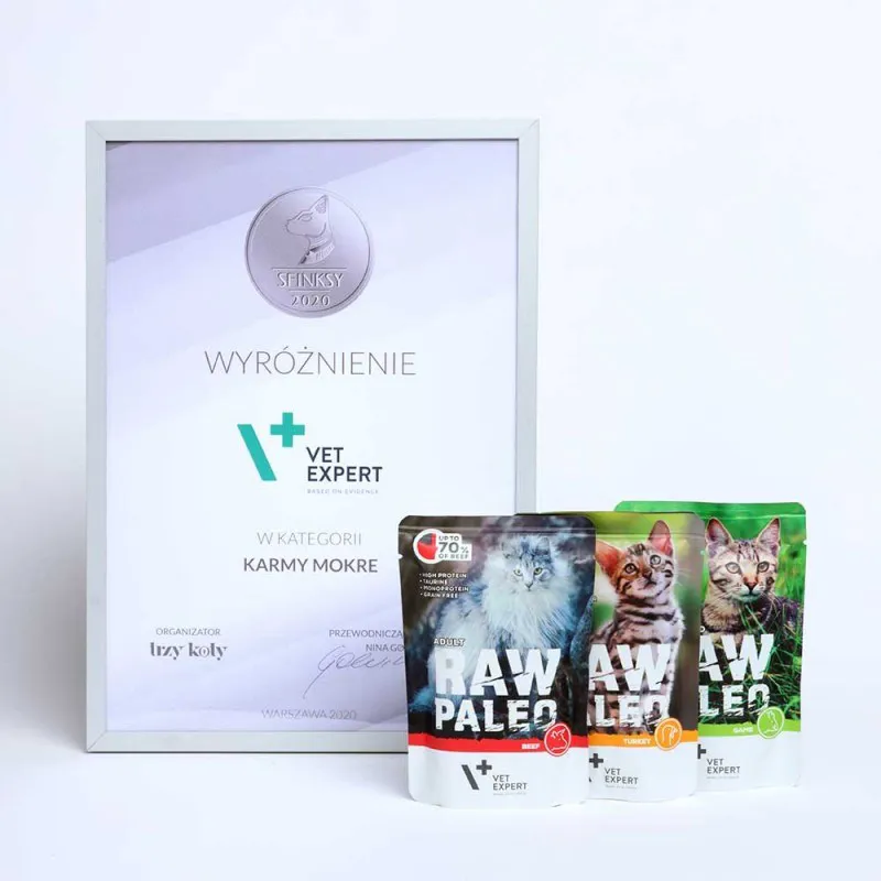 VETEXPERT Raw Paleo Adult Cat Turkey - nourriture humide pour chats - 100 g
