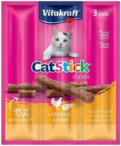 VITAKRAFT CatStick Mini with poultry and liver - skanėstas katėms - 3 vnt