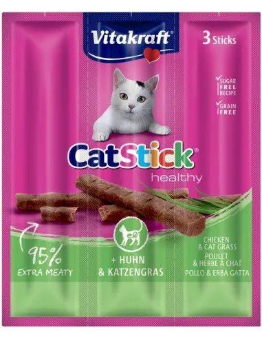 VITAKRAFT CatStick Mini Chicken with grass - skanėstas katėms - 3 vnt