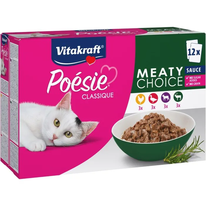 VITAKRAFT Poésie Classique Meaty choice - šlapias kačių maistas - 12 x 85g