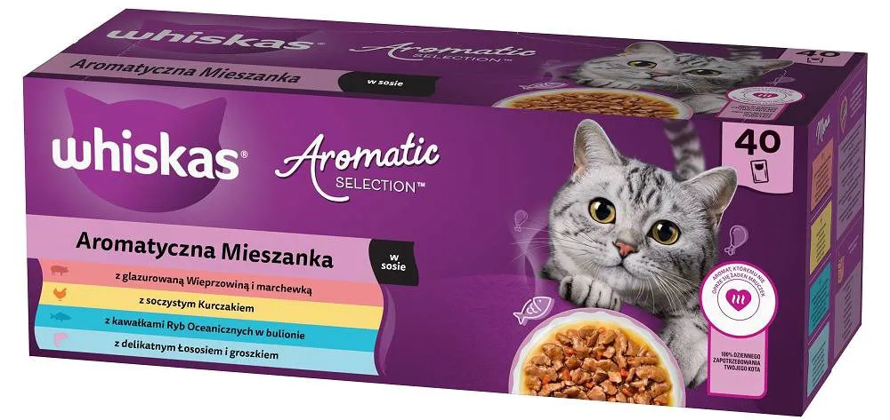 WHISKAS Aromatic selection Mix - šlapias kačių maistas - 40x85g
