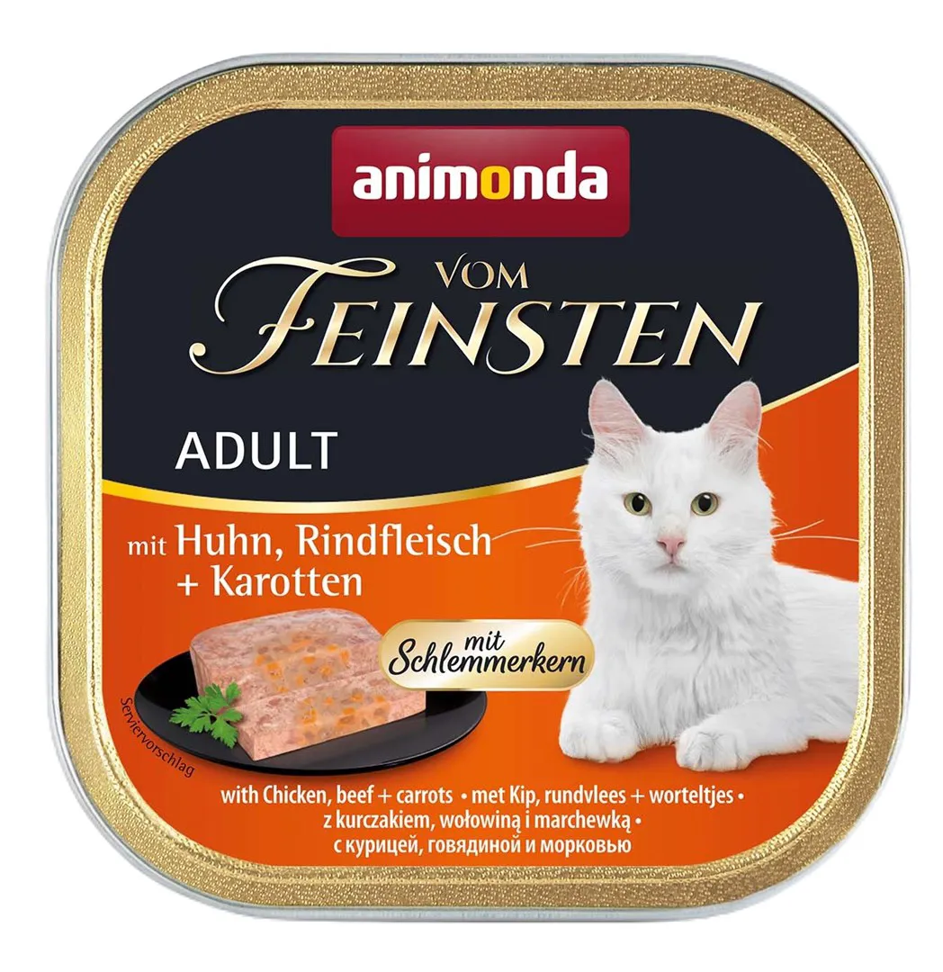 ANIMONDA Vom Feinsten Adult Chicken, beef and carrots - šlapias kačių maistas - 100g