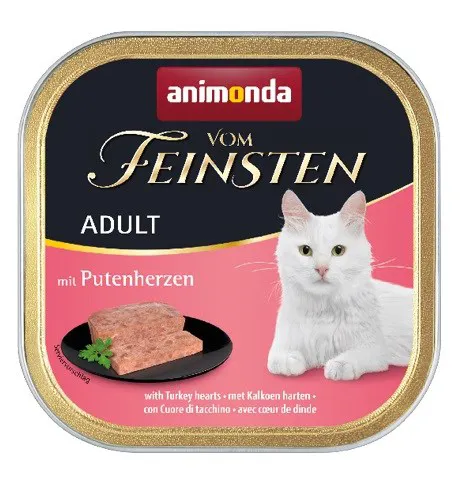 ANIMONDA Vom Feinsten Adult Turkey hearts - šlapias kačių maistas - 100g