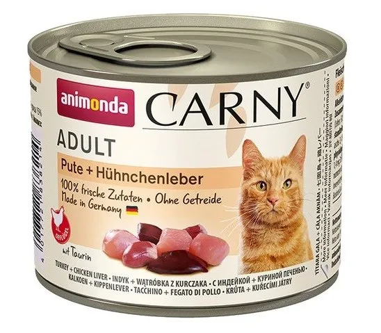 ANIMONDA Cat Carny Adult Kalakutiena su vištienos kepenėlėmis - drėgno kačių ėdalo - 200 g