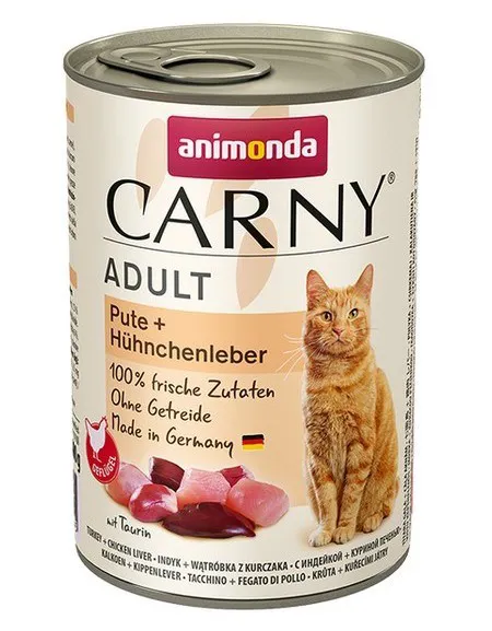 ANIMONDA Cat Carny Adult Kalakutiena su vištienos kepenėlėmis - drėgno kačių ėdalo - 400 g