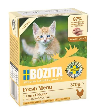 BOZITA Fresh Menu Kitten Chunks in sauce - šlapias kačių maistas - 370g