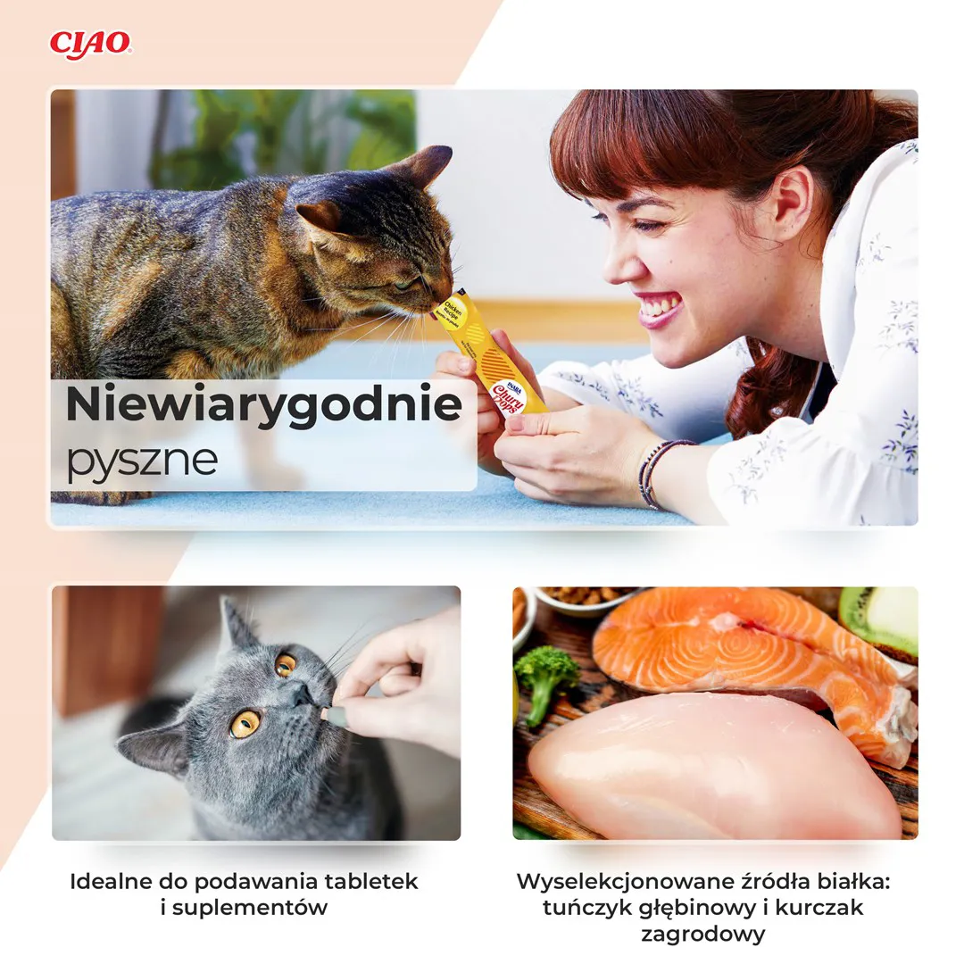 INABA Churu Pops Tunas su vištiena - skanėstas katėms - 4x15 g