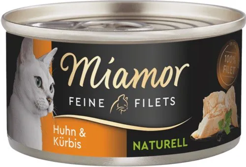 MIAMOR Feine Filets Naturell Chicken with pumpkin - šlapias kačių maistas - 80g
