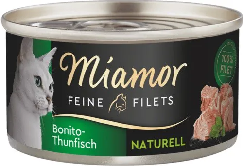 MIAMOR Feine Filets Naturell Bonito tuna - šlapias kačių maistas - 80g