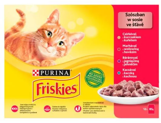 Friskies Mix mėsa - Šlapias kačių maistas - 12 x 85 g