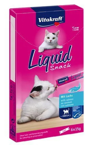 VITAKRAFT Liquid Snack Salmon - skanėstas katėms - 6 x 15g