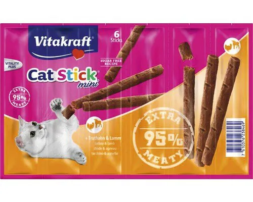 Vitakraft Cat Stick sausas kačių maistas Ėriena, Kalakutiena 36 g