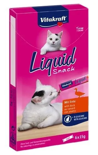 VITAKRAFT Liquid Snack Duck - skanėstas katėms - 6 x 15g