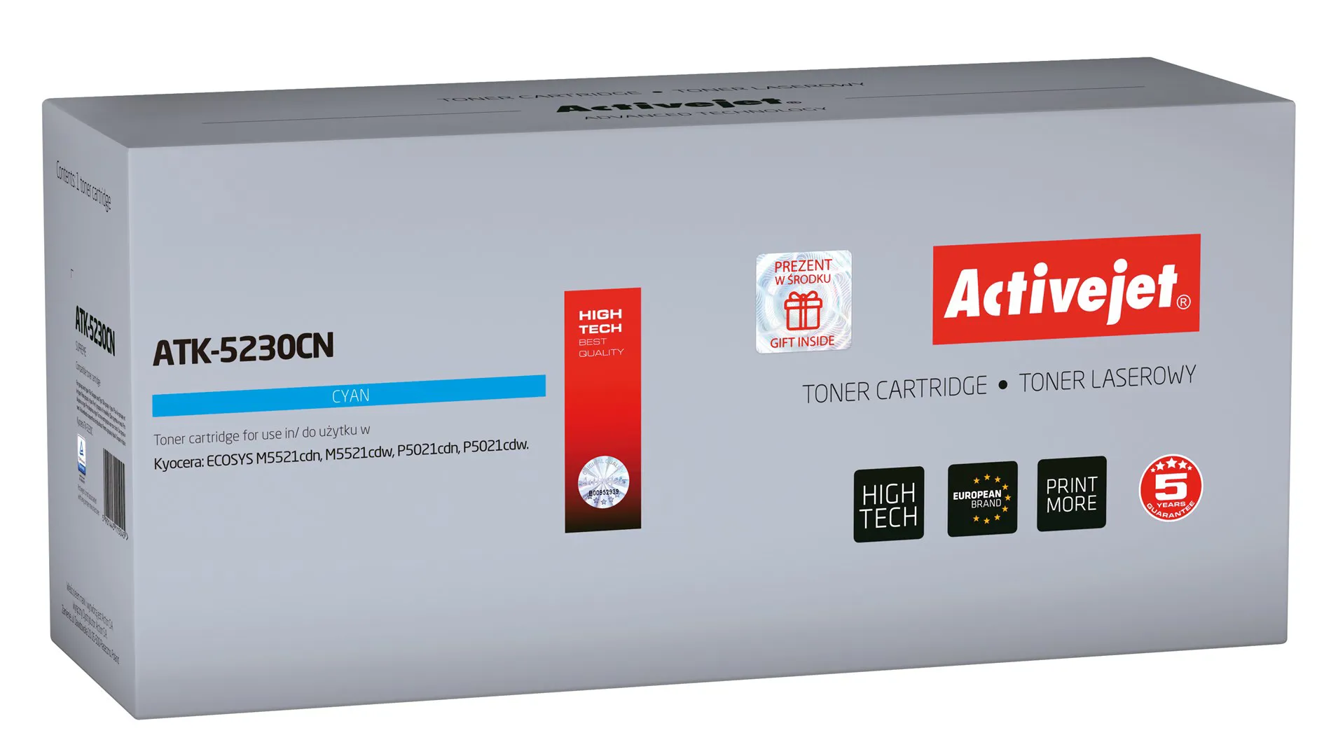 Activejet " " tonerio kasetė ATK-5230CN ("Kyocera" pakaitalas TK-5230C; "Supreme"; 2200 puslapių; mėlyna)