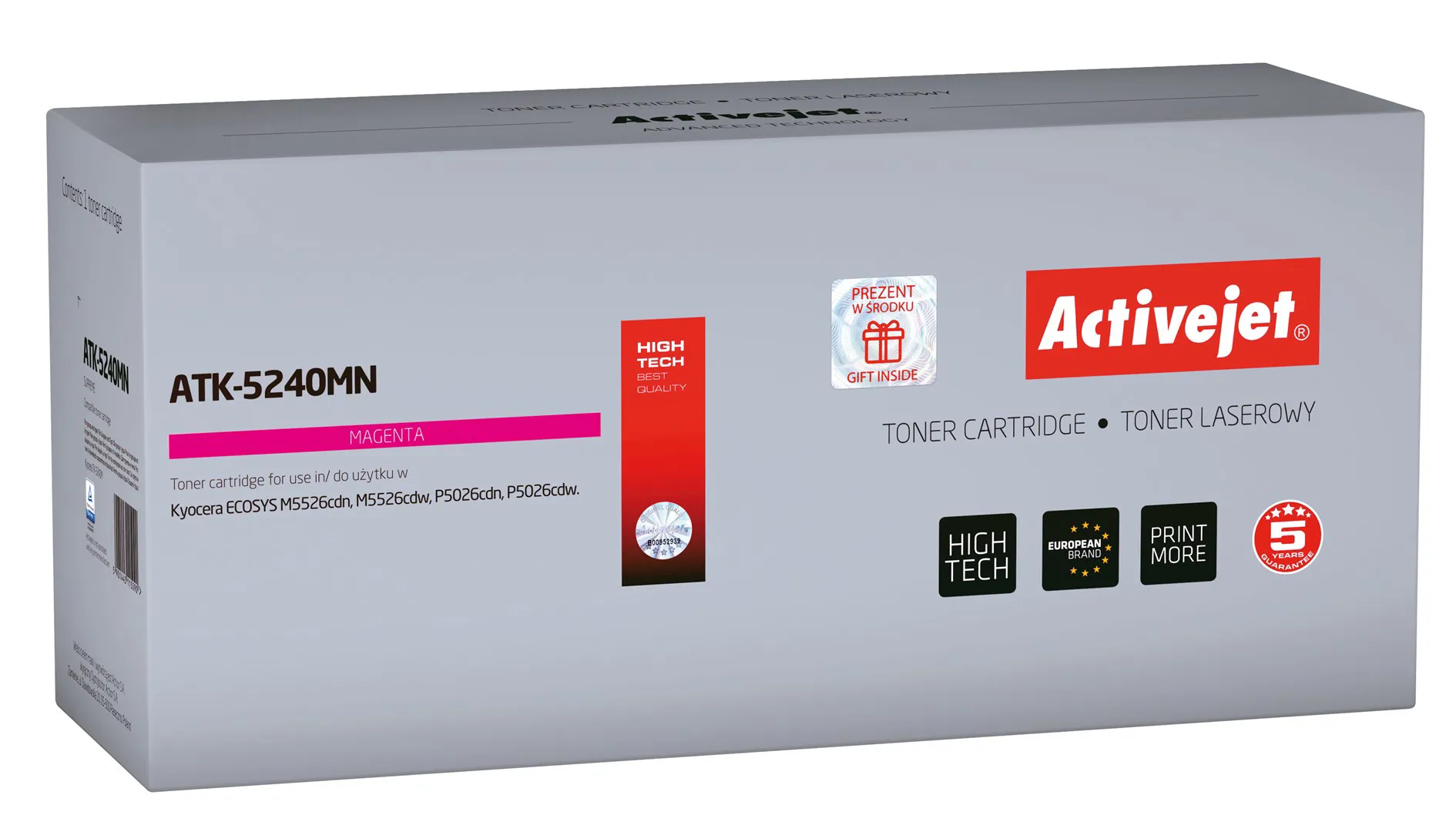 Activejet " " tonerio kasetė ATK-5240MN ("Kyocera" pakaitalas TK-5240M; "Supreme"; 3000 puslapių; raudona)