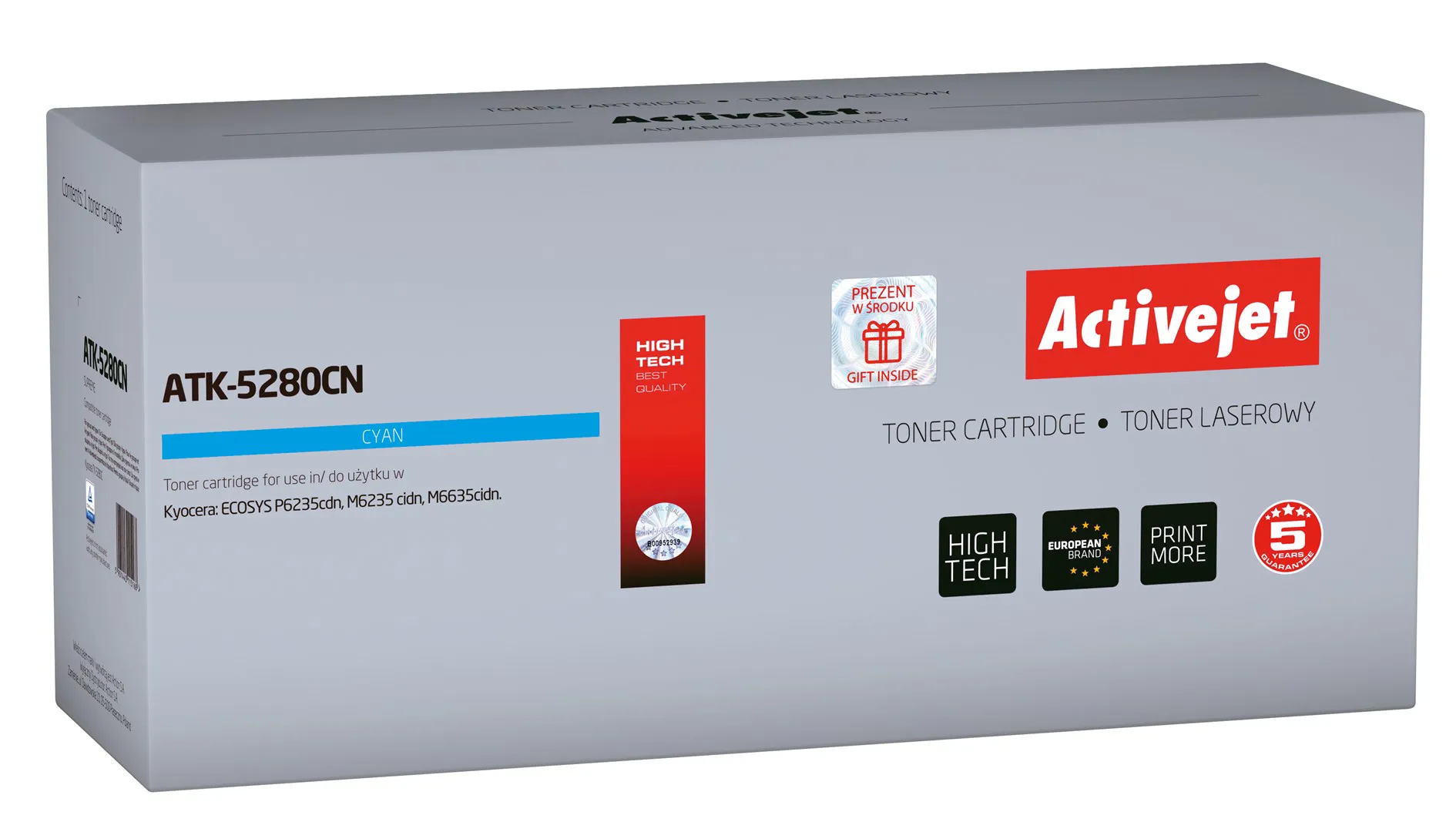 Activejet " " tonerio kasetė ATK-5280CN ("Kyocera" pakaitalas TK-5280C; "Supreme"; 11000; mėlyna)