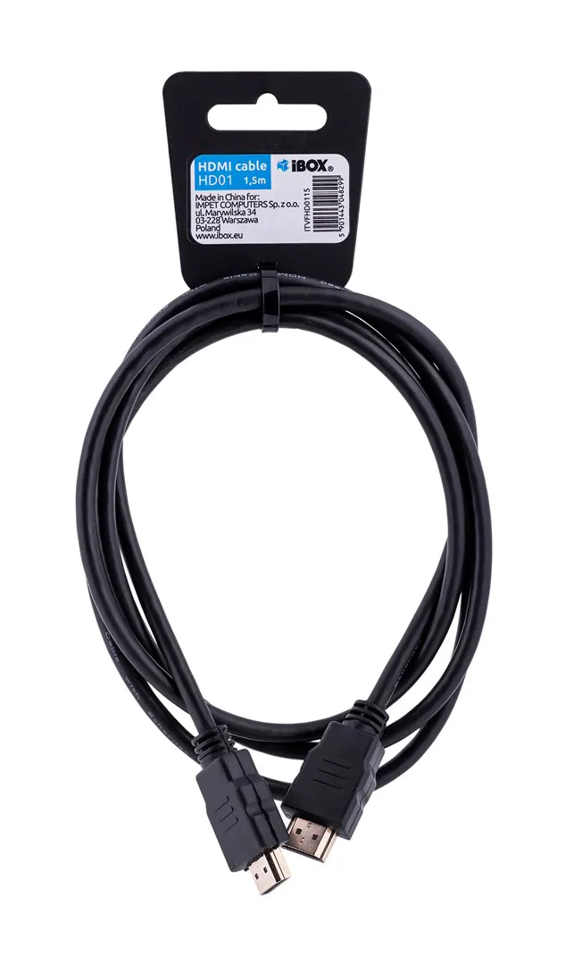 iBox ITVFHD0115 HDMI kabelis 1,5 m HDMI A tipo (standartinis) Juoda