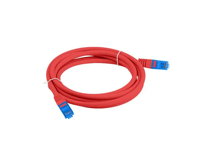LANBERG PATCHCORD S/FTP CAT.6A 0.5M RAUDONAS LSZH