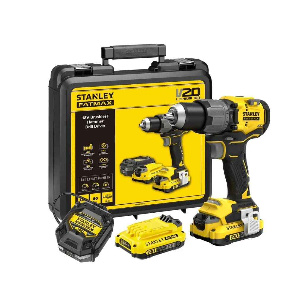 Fatmax 18V SFMCD726D2K STANLEY smūginis gręžtuvas/suktuvas