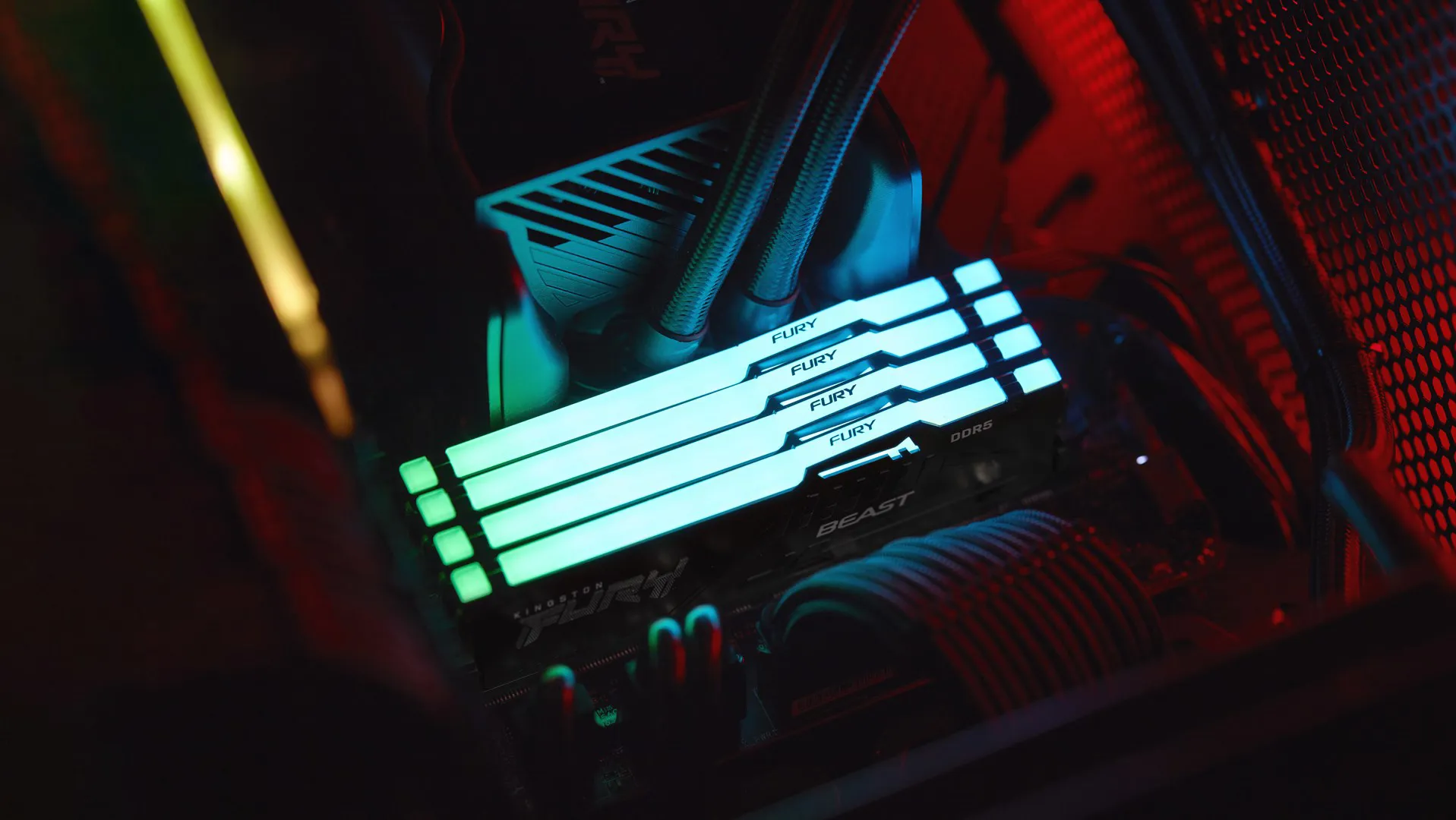 Kingston Technology FURY Beast RGB atminties modulis 16 GB 2 x 8 GB DDR5 6000 MT/s 288-pin DIMM