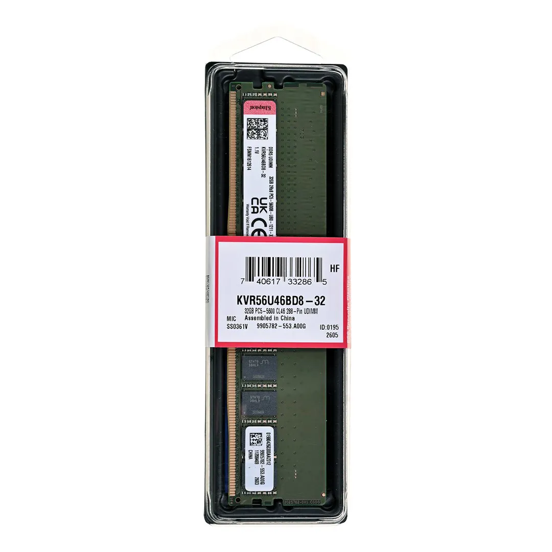 Kingston Technology ValueRAM atminties modulis 32 GB 1 x 32 GB DDR5 5600 MT/s