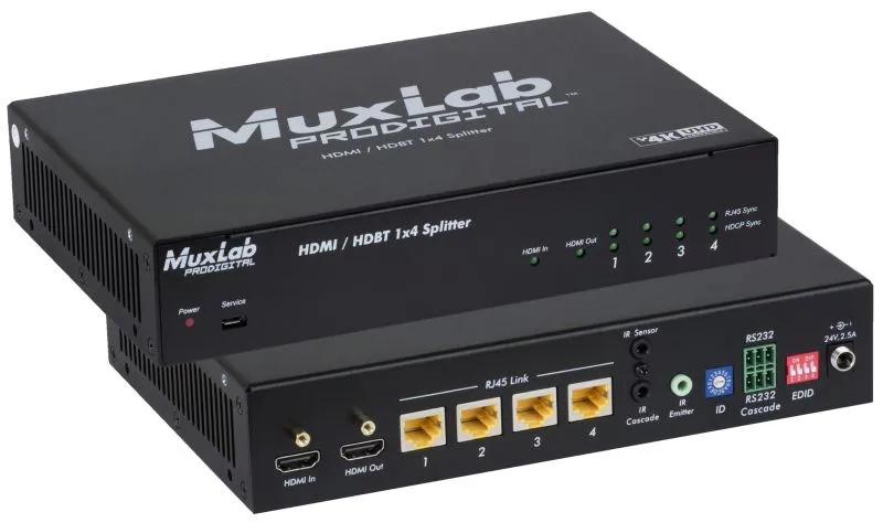 MUXLAB skirstytuvas HDMI/HDBT 1x4, UHD-4K