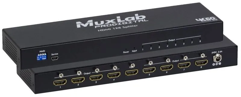 MUXLAB skirstytuvas HDMI 1x8, 4K/60Hz