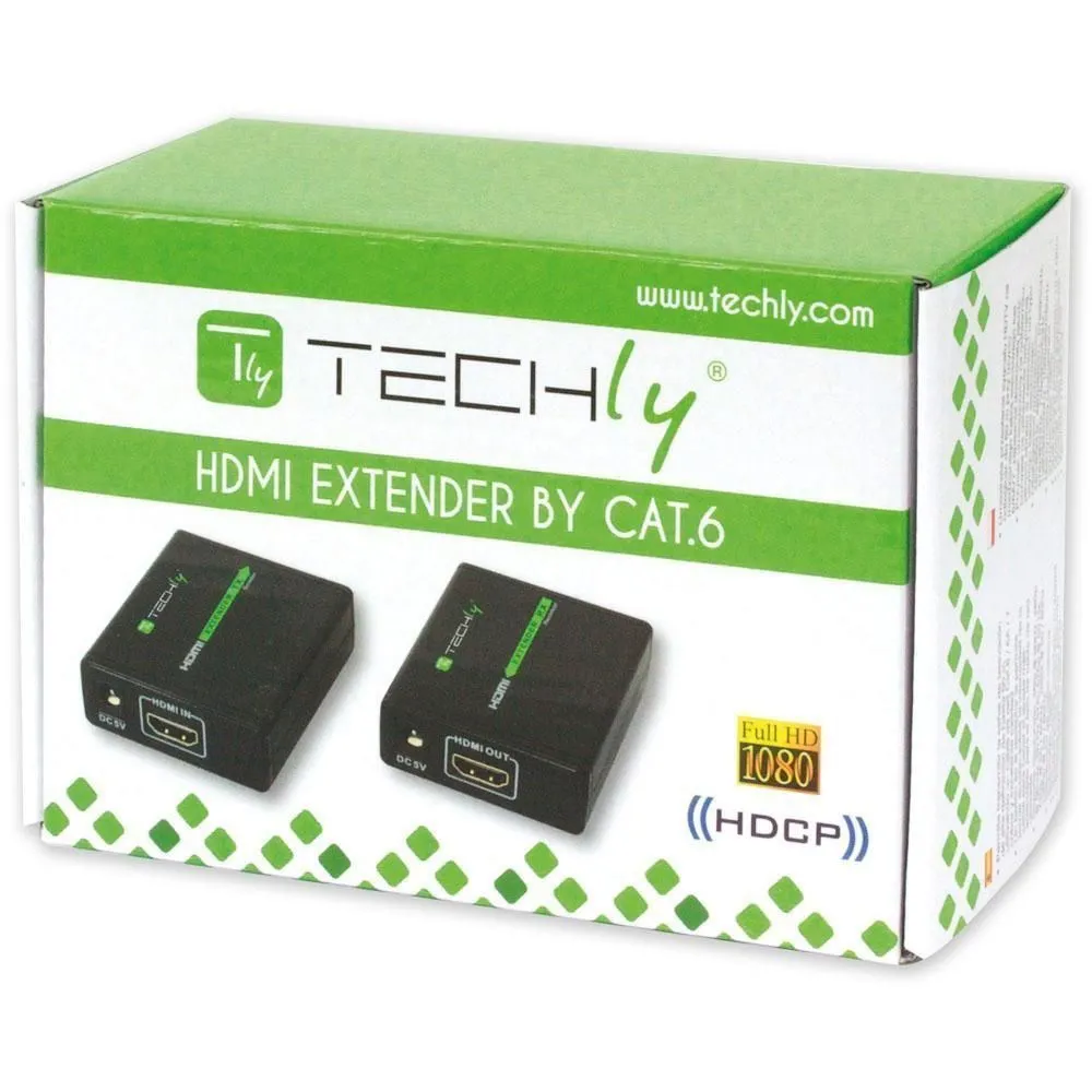 Techly IDATA EXT-E70 vaizdo ir garso signalų ilgintuvas AV siųstuvas ir imtuvas Juoda
