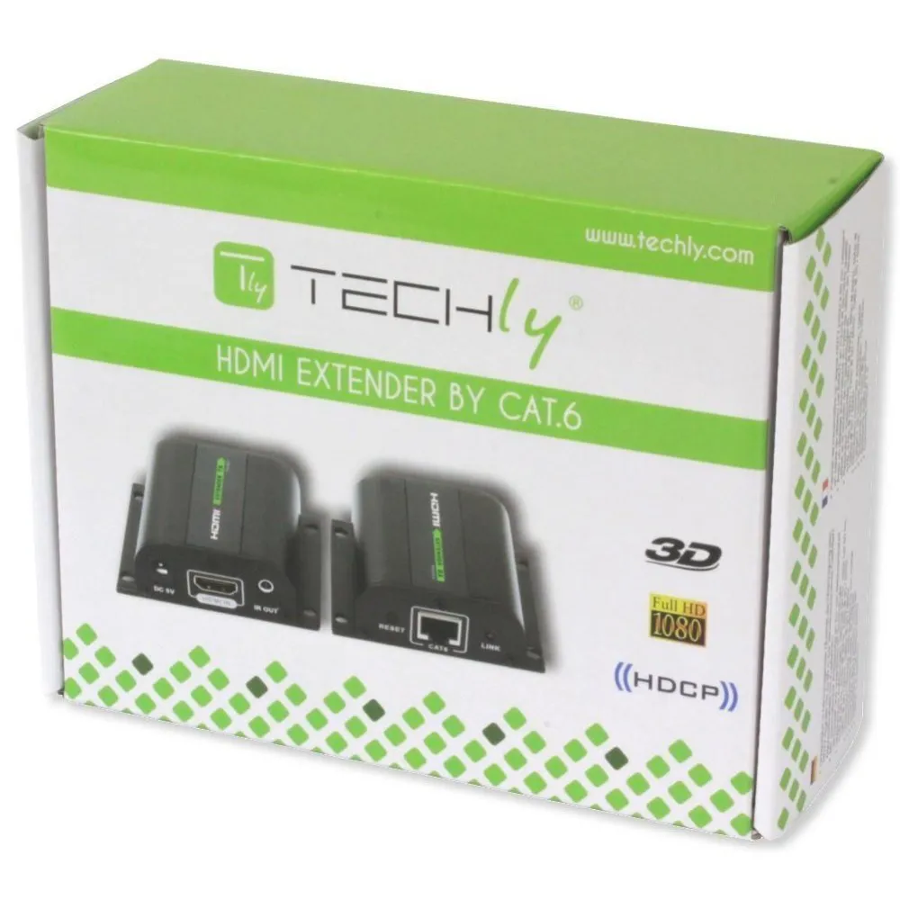 Techly IDATA EXT-E70I vaizdo ir garso signalų ilgintuvas AV siųstuvas ir imtuvas Juoda