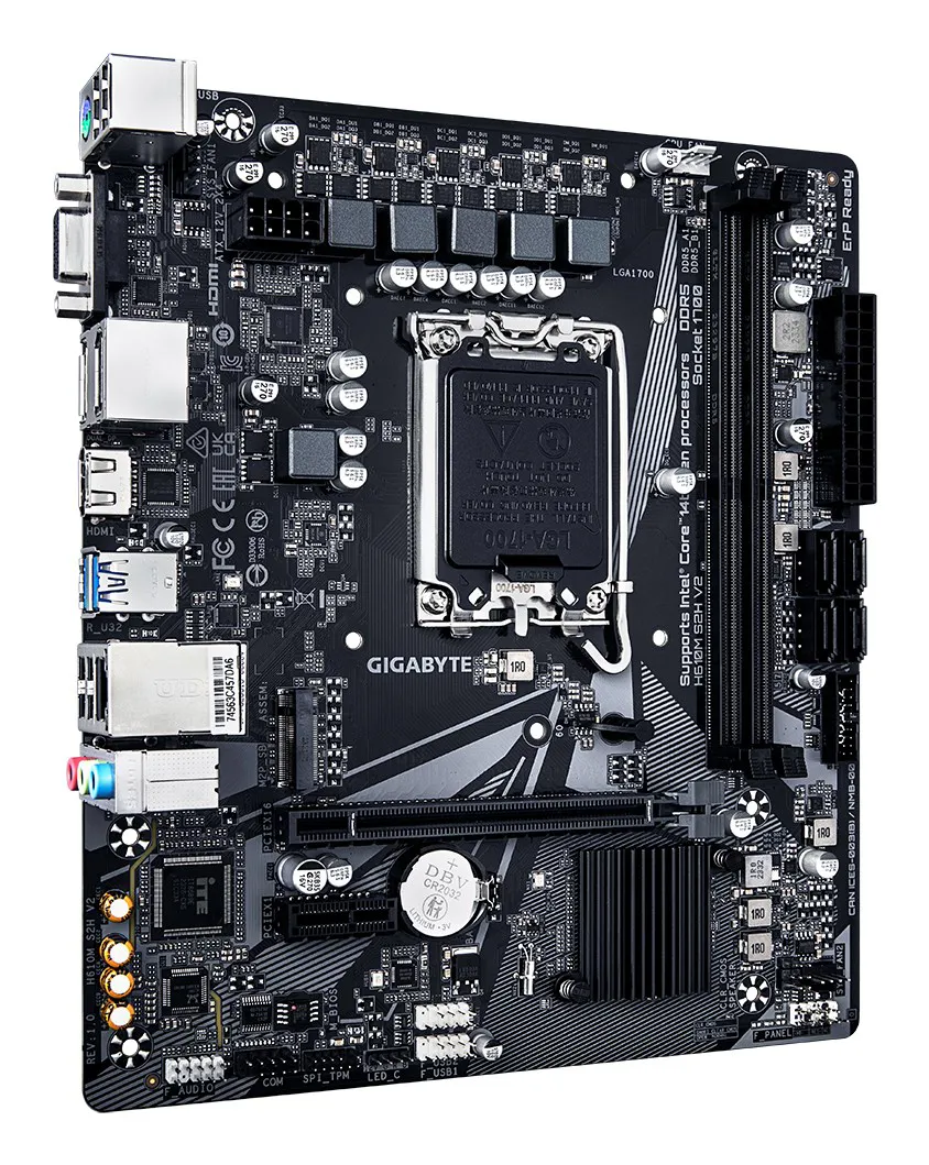 GIGABYTE H610M S2H V2 pagrindinė plokštė Intel H610 Express LGA 1700 „micro ATX“