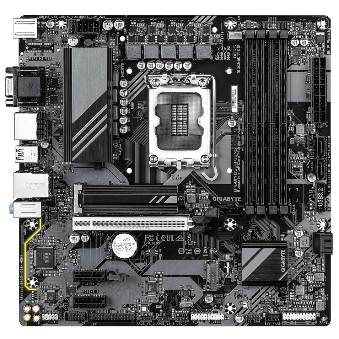 GIGABYTE B760M DS3H GEN5 pagrindinė plokštė Intel B760 Express LGA 1700 „micro ATX“